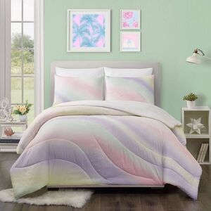 Makers Collective - Teen Full/Queen Pastel Swirl Comforter Set - Maker Purple